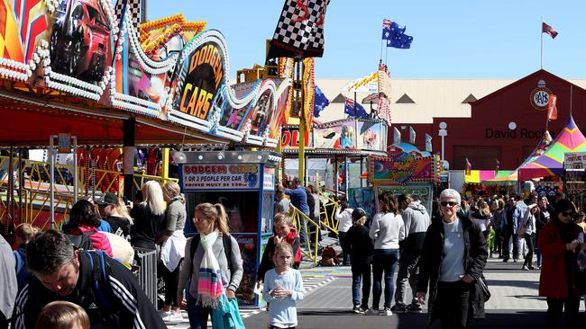 Sideshow alley at the Royal Adelaide Show in 2017. Picture: Calum Robertson