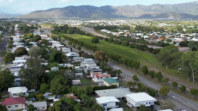 Townsville's Mt Stuart taken from a park at Oonoonba with the DJI Mini 3 Pro drone (click to enlarge)