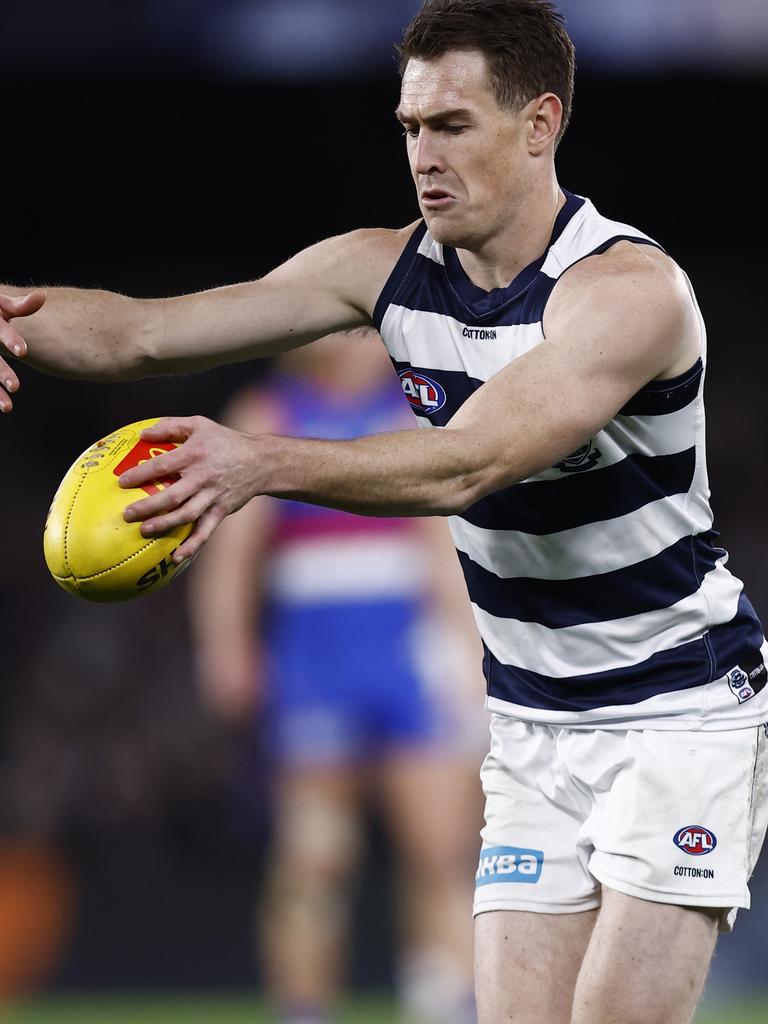 Geelong’s Jeremy Cameron kicked six goals in a super performance. Picture: Darrian Traynor/Getty Images