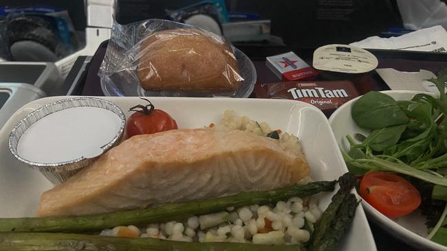 The salmon on board is fresh, delicious and perfectly cooked.