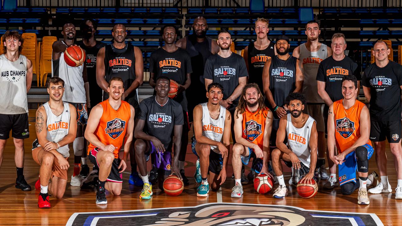 The Darwin Salties ahead of their first ever NBL1 North home semi-final. Picture: Pema Tamang Pakhrin.