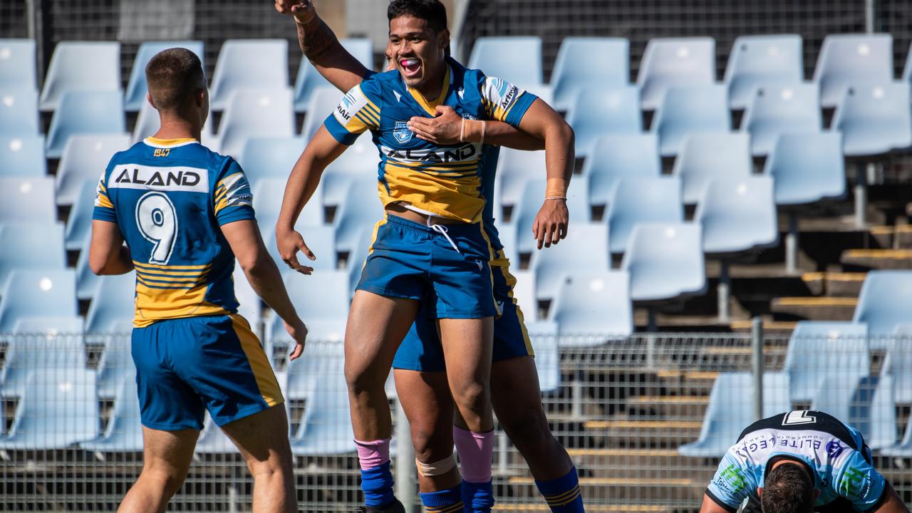 There was a lot to celebrate for the Eels. Picture: Monique Harmer