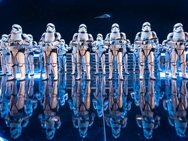 * Please do not use. On hold for the Courier Mail, April, 2025. Thank you*The Storm Trooper room is a highlight of Ride of the Resistance ride at the Star Wars: Galaxy's Edge at Disney World in Orlando, Florida, USA. Picture: Supplied* Please do not use. On hold for the Courier Mail, April, 2025. Thank you*