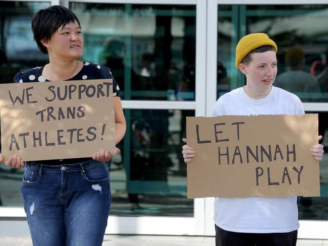 Hannah has plenty of people backing her fight with the AFL to allow trans women to play in the AFL Women’s league. Picture: Andrew Henshaw