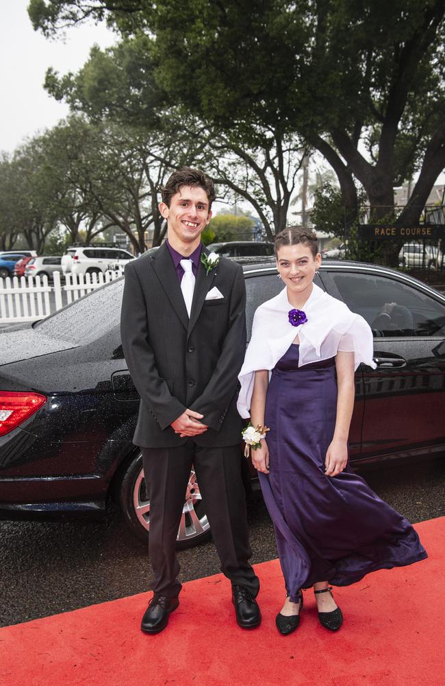 Graduates John Smith and Kerrie Flesser at Clifford Park Special School formal at Clifford Park Racecourse, Wednesday, November 20, 2024. Picture: Kevin Farmer