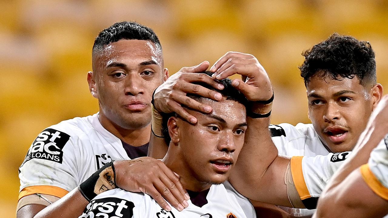 Tesi Niu was a standout for the Broncos and looks set to lock down the fullback role for 2021. Picture: Getty Images.