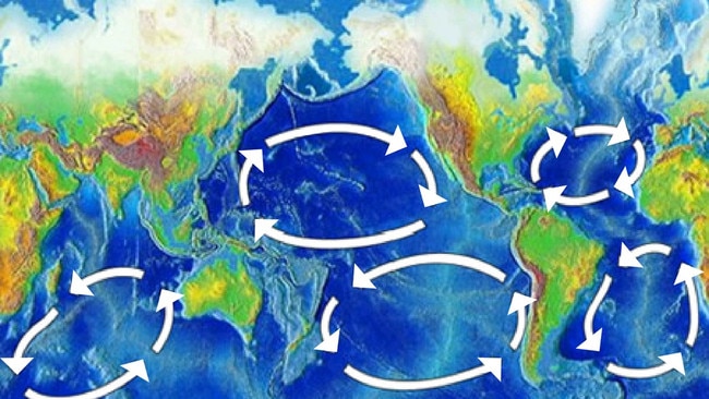 The area of increased plastic particles is located within the North Pacific Gyre, one of the five major ocean gyres. Picture: NOAA