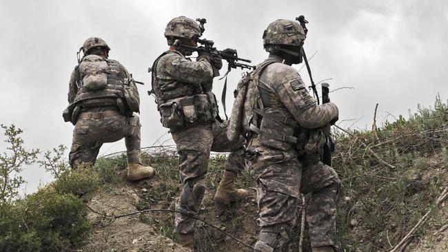 US troops on patrol in Afghanistan’s Khost province in 2010. Picture: AFP