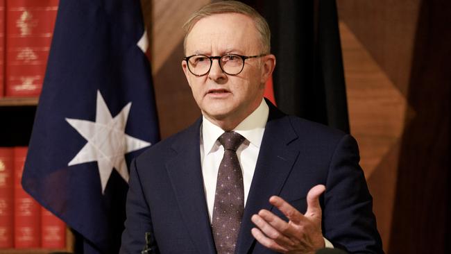 Mr Albanese made the announcement in Melbourne on Wednesday. Picture: NCA NewsWire / David Geraghty