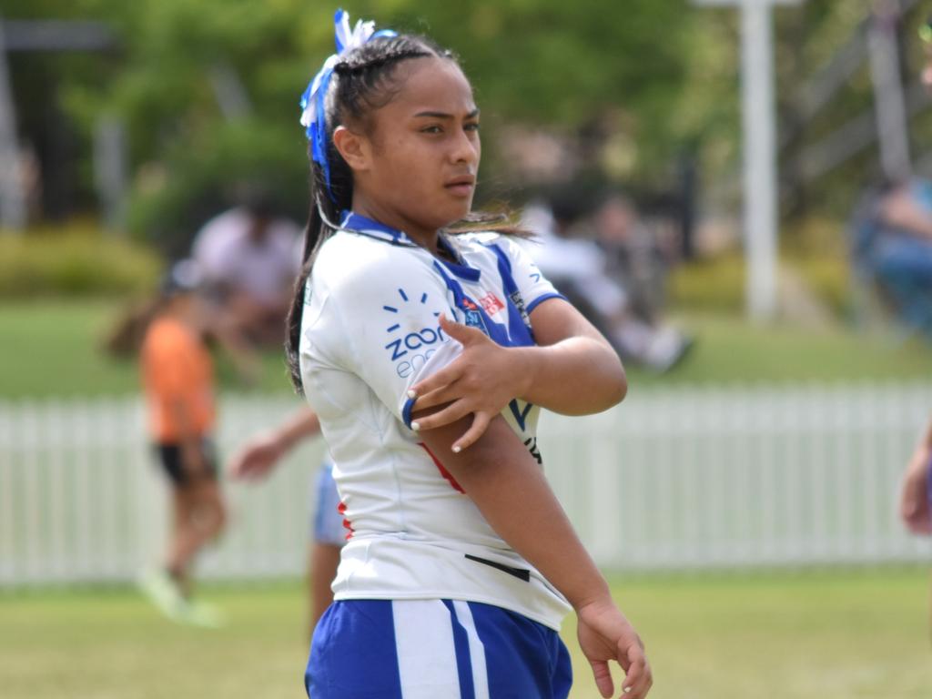 Evelyn Roberts scored a hat-trick as the Bulldogs claimed a huge win over St George. Picture: Sean Teuma