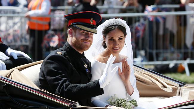 Harry and Meghan wed in 2018. Picture: Aaron Chown/WPA Pool/Getty Images