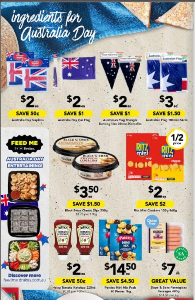 Drakes catalogue of ‘ingredients for Australia Day’.