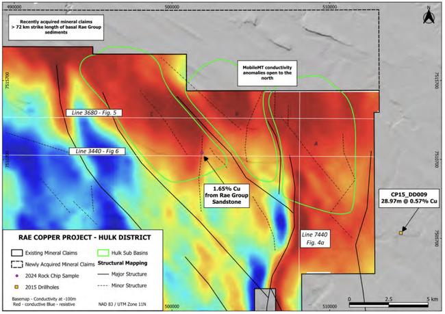 Map of the conductivity response within the Hulk sub basins. Pic: WCN