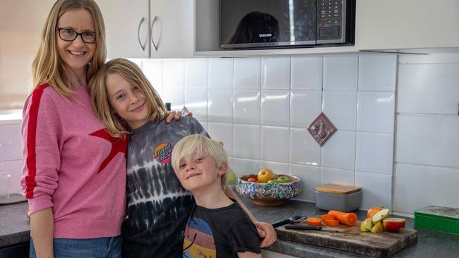 Suzanne Burke says it’s getting harder to police what Asher, 10, and Owen, 8, see online. Picture: Christian Anstey