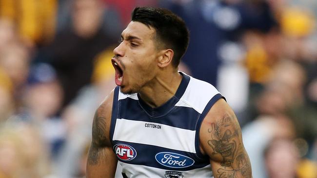 An excited Tim Kelly after kicking a goal last season. Picture: Michael Klein