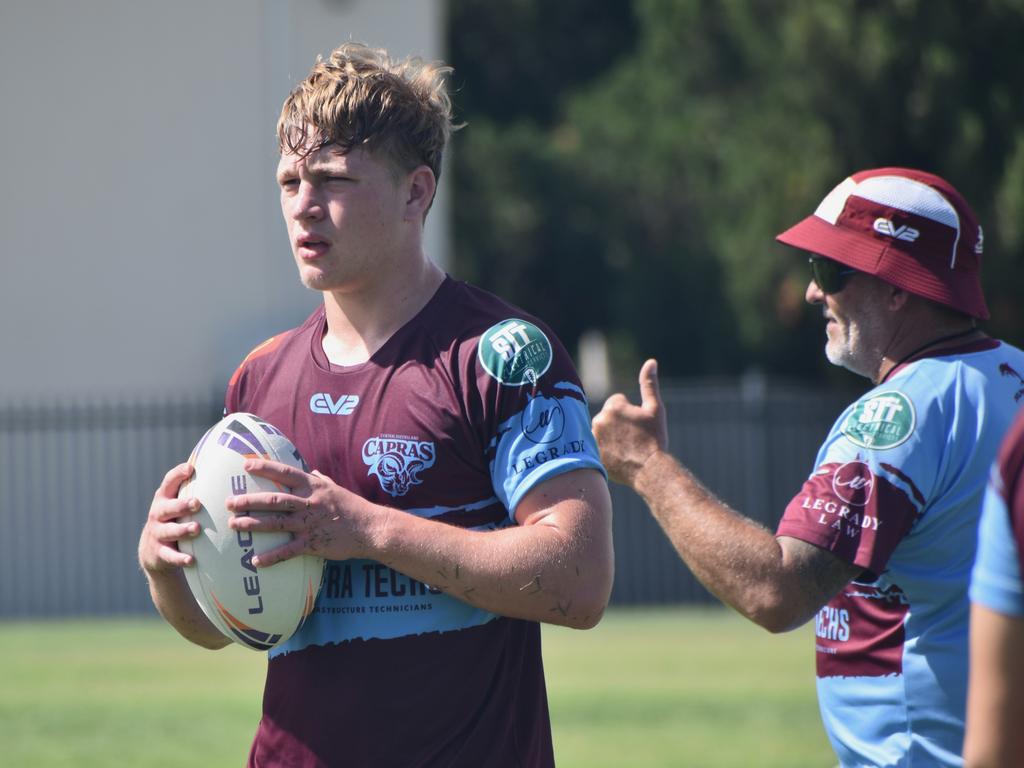 CQ Capras under-17 boys squad at a pre-season training session at The Cathedral College, Rockhampton, on December 7, 2024.