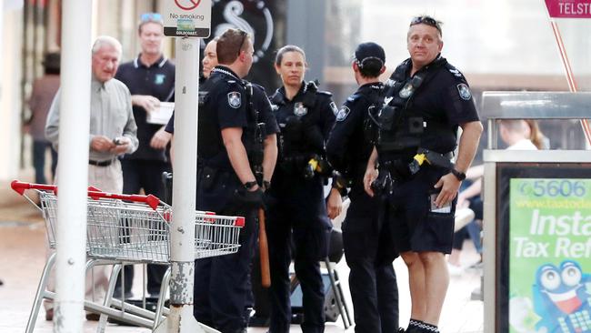 There was a large police presence at the shopping centre after the brawl. Picture: Nigel Hallett