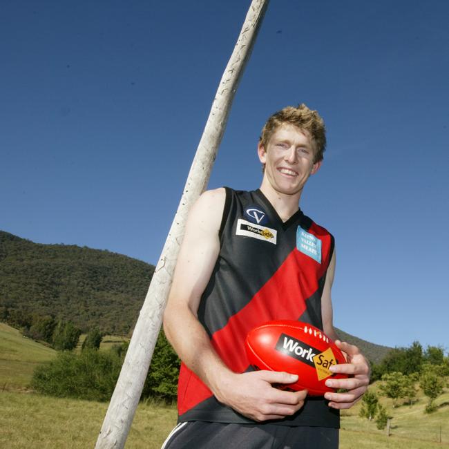 Ben McEvoy on the family farm at Dederang in the lead-up to the 2007 AFL draft.