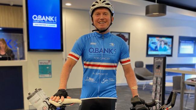 Sam Cooke is riding 2000km from Brisbane to Cairns to raise money for cancer research. He is aiming to raise $20,000 to honour his mother Gloria's memory, who lost her life to cancer. Picture courtesy of Q Bank.