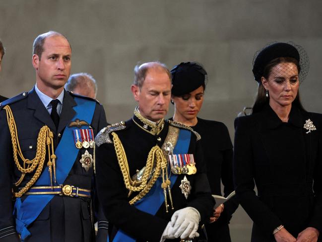 The royals were sombre during the emotional day. Picture: AFP