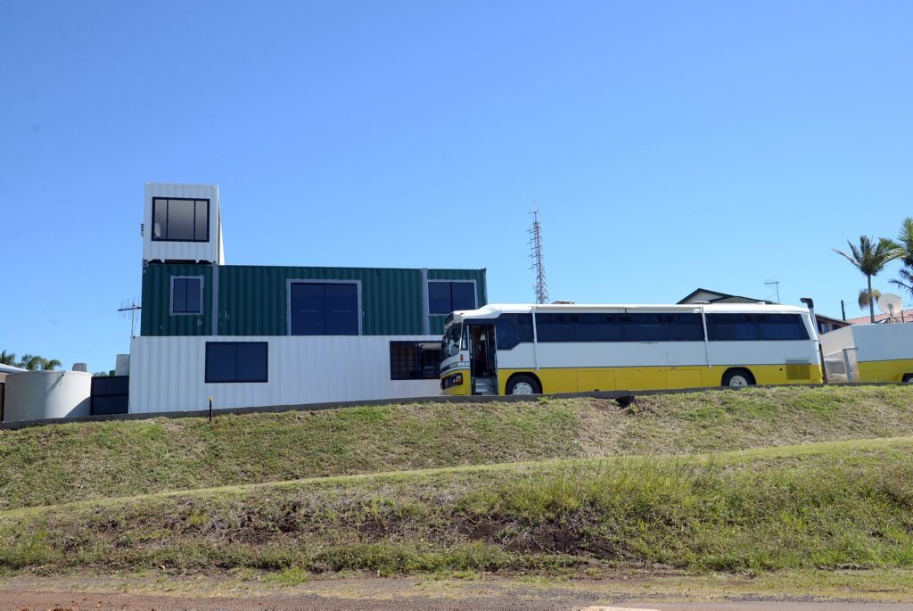 GRAND DESIGN: Phil Murphy is building a unique house on The Hummock out of shipping containers. Photo taken on 27 April 2015. Photo: Max Fleet / NewsMail. Picture: Max Fleet