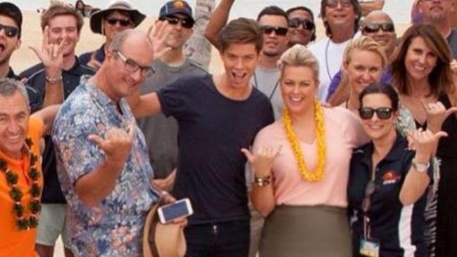 That’s a wrap ... Michael Pell and the Sunrise crew celebrate the end of their recent Hawaii trip. Picture: Instagram