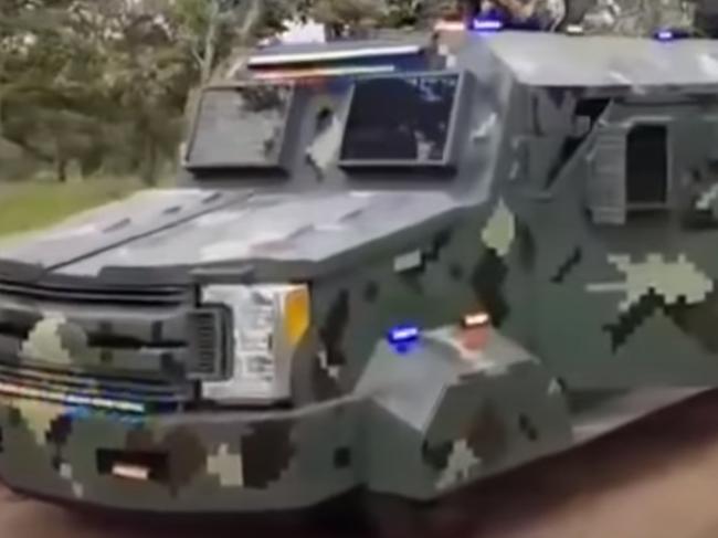 THE lengths a Mexican drug cartel will go to ship cocaine to Australia has been made into a 2-minute video depicting a convoy of armoured vehicles, canons and gunmen warning their product will get to market. The video posted to social media networks, purportedly shows members of the fearsome Jalisco New Generation Cartel (CJNG) standing in fatigues alongside a seemingly endless procession of armored trucks., ,