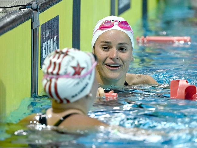 Kaylee McKeown breaks the Australian Record in the Womens 200m IM at the Australian Open Championships at the Gold Coast. Picture: Delly Carr