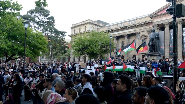 Crowds have gathered across the country in support of Palestine following the outbreak of conflict. Picture: NCA NewsWire / Andrew Henshaw