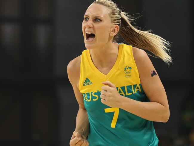 Penny Taylor was pumped as the Opals started their campaign with a win.