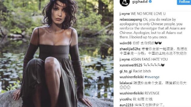 Bella Hadid apologises for 'offensive' photo