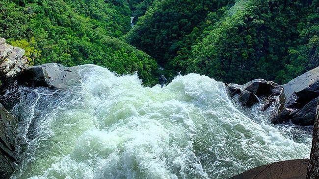 Windin Falls on the Atherton Tablelands after heavy rain. Picture: ELIJAH DUNSTAN