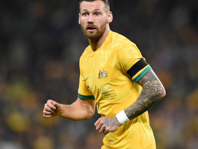 BRISBANE, AUSTRALIA - SEPTEMBER 22: Martin Boyle of Australia looks on during the International Friendly match between the Australia Socceroos and the New Zealand All Whites at Suncorp Stadium on September 22, 2022 in Brisbane, Australia. (Photo by Matt Roberts/Getty Images)