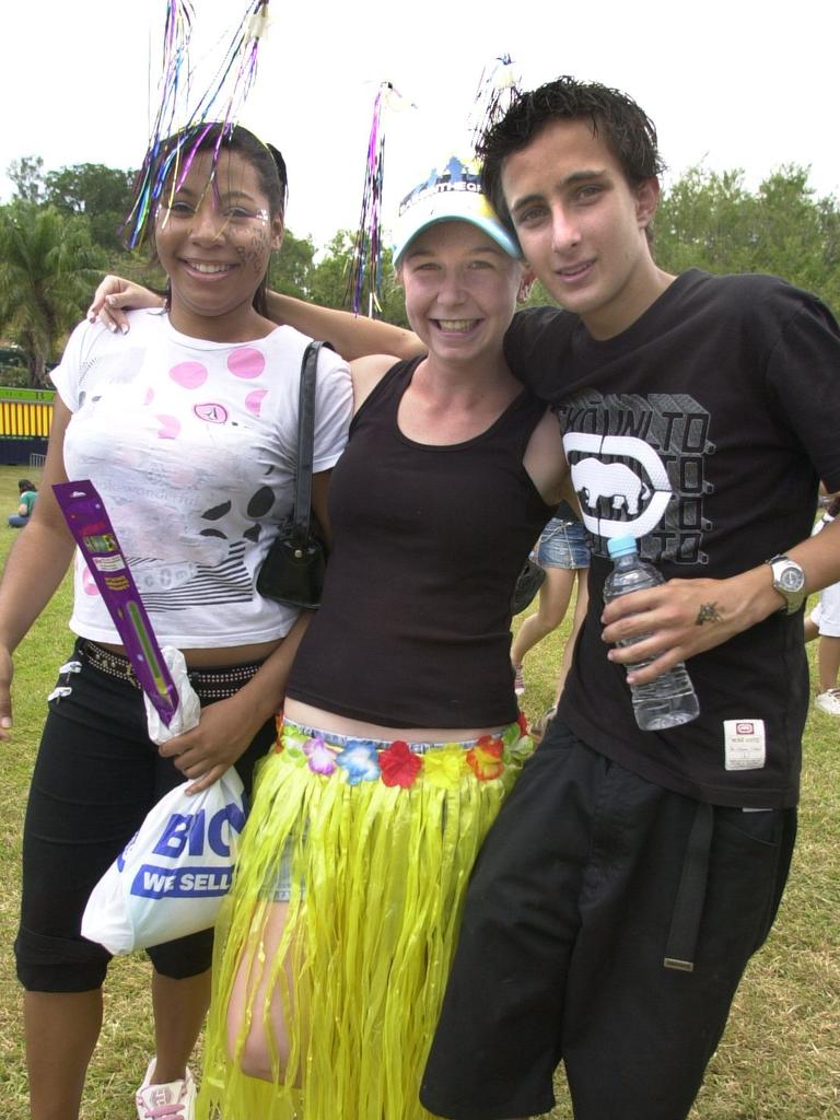 Bass in the grass: Tiana Brown, Samantha Inkley and Bradley Hinks Picture: SUSAN BOWN