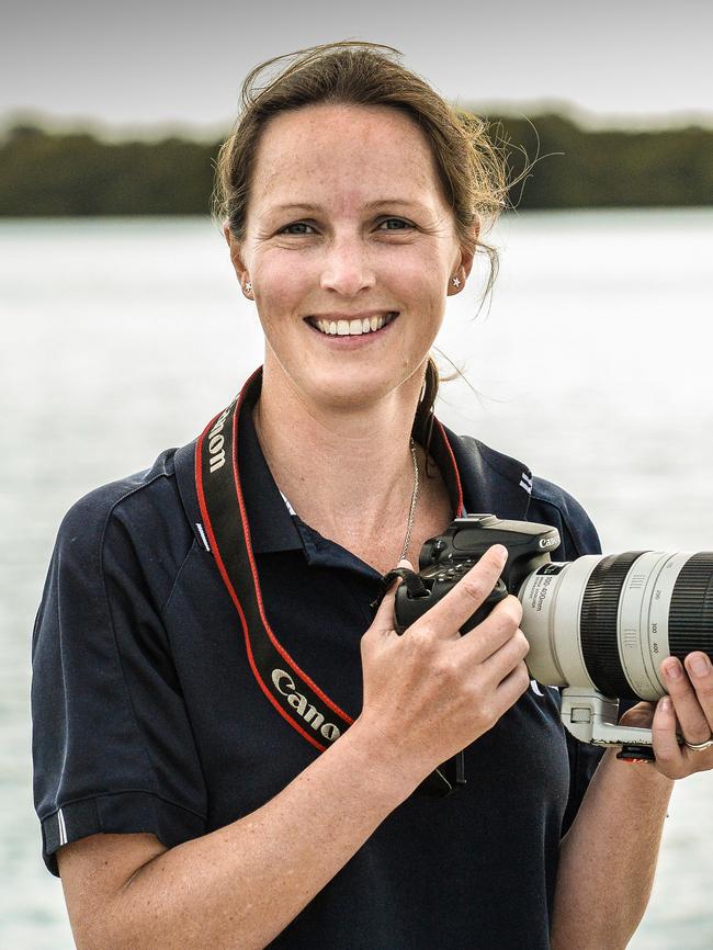 Port River dolphin spotter Marianna Boorman. Photo: AAP/Roy Vandervegt