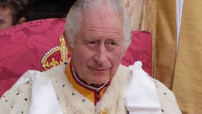 Britain's King Charles III attends his coronation at Westminster Abbey, in central London on May 6, 2023. - The set-piece coronation is the first in Britain in 70 years, and only the second in history to be televised. Charles will be the 40th reigning monarch to be crowned at the central London church since King William I in 1066. Outside the UK, he is also king of 14 other Commonwealth countries, including Australia, Canada and New Zealand. Camilla, his second wife, will be crowned queen alongside him and be known as Queen Camilla after the ceremony. (Photo by Victoria Jones / POOL / AFP)