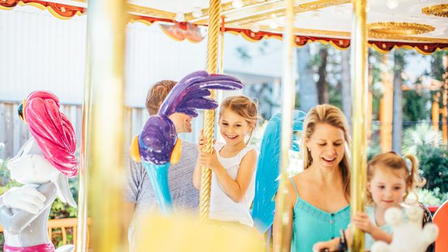 A marketing photo used to promote the The Looney Tunes Carousel at Movie World. Picture: Destination Gold Coast