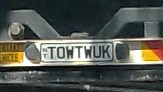 NT funny number plate, TOWTWUK. Picture: Facebook / Heather Wells