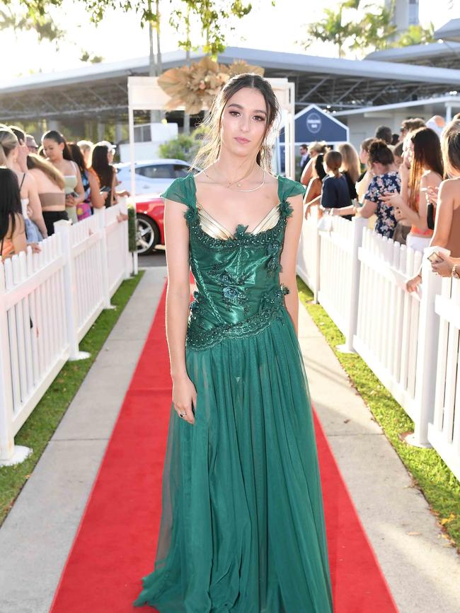 Chloe Carrascalao at the 2023 Caloundra State High School Year 12 formal. Picture: Patrick Woods.