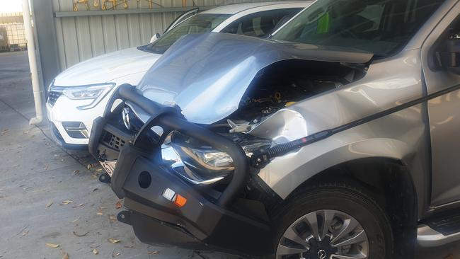 Youths crashed a stolen ute taken during a break in at the TPI Ex-Servicepersons Association in South Townsville.