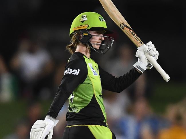 Haynes raises the bat for her last-start half-century. Pic: Getty Images