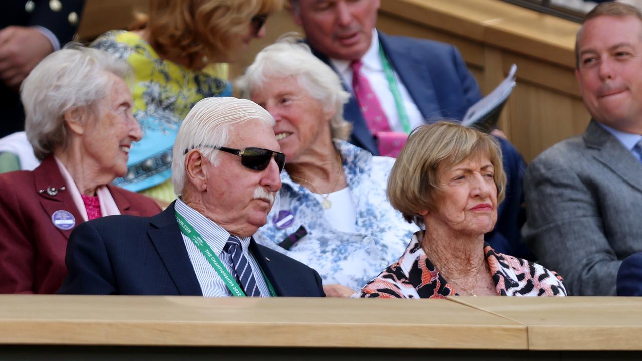 Margaret Court watches the women's singles final at Wimbledon last month. (Photo by Julian Finney/Getty Images)