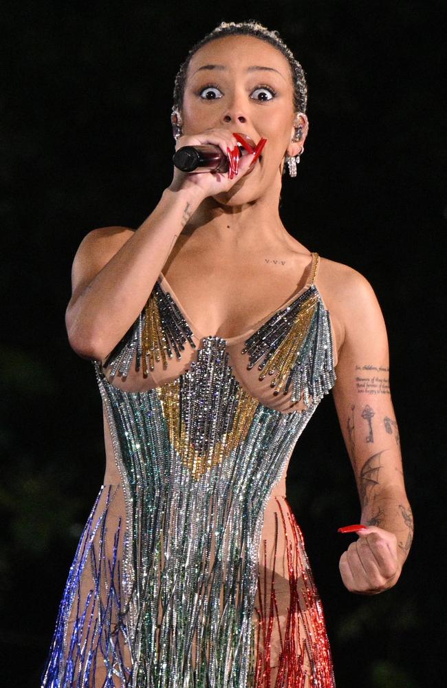 Doja Cat gives her performance her all at the 2024 Global Citizen Festival: New York. Picture: Splash/Backgrid