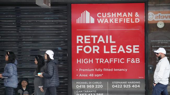 Many shops in Elizabeth St in the CBD are up for lease. Picture: David Crosling