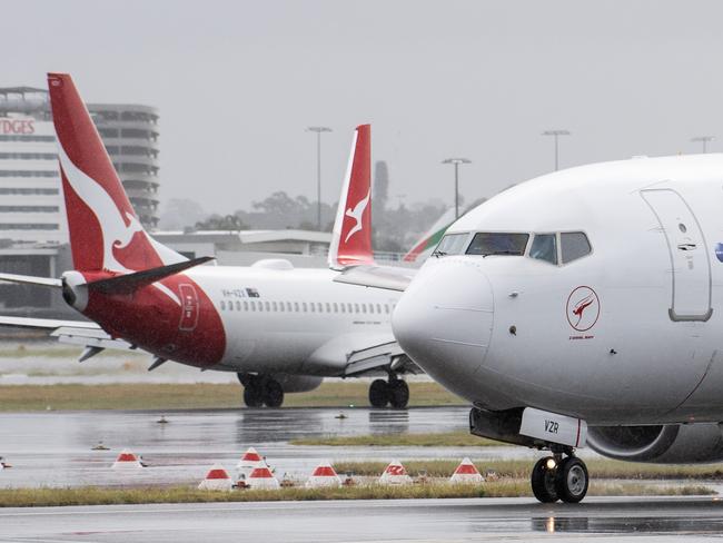 SYDNEY, AUSTRALIA - NewsWire Photos May 6, 2021: A Qantas aircraft taxiing at Sydney Airport.Picture: NCA NewsWire / James Gourley