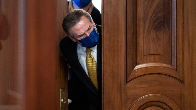 Michael van der Veen, lawyer for Donald Trump, looks into the Senate Reception room. Picture: AFP.