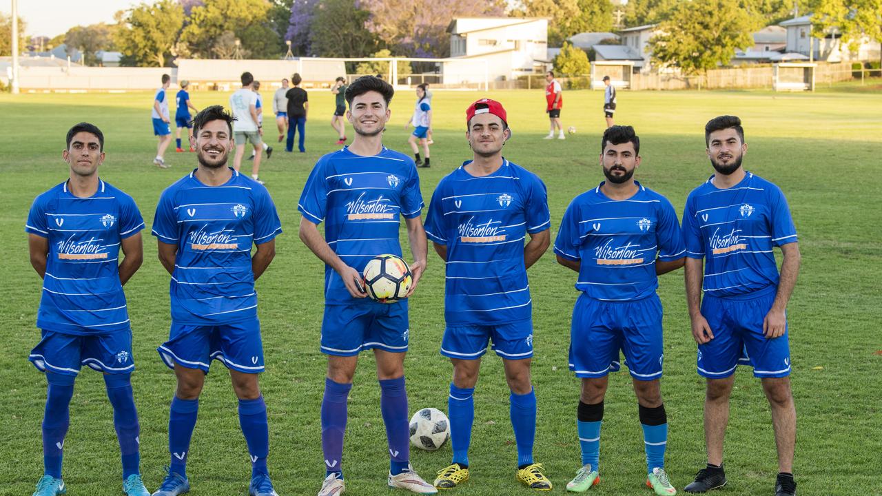 ( From left) Hussein Rasho, Hussein Qaso, Mushtaq Barakat, Maysar Qaso, Jalal Alkhudher and Saad Hammo. Thursday. 5th Nov 2020