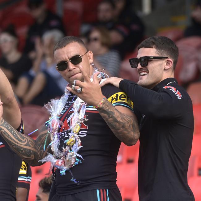 Panthers players celebrate. Picture: Jeremy Piper