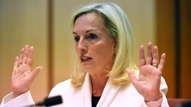 Former Australia Post CEO Christine Holgate at a Senate inquiry in April 2021. Picture: Mick Tsikas/AAP
