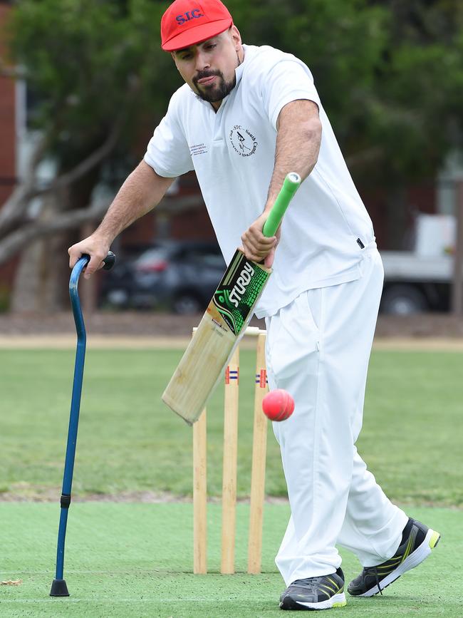 Paul Tesoriero: “Bowl as fast as you like, I’m big enough and ugly enough to take it.” Picture: Josie Hayden